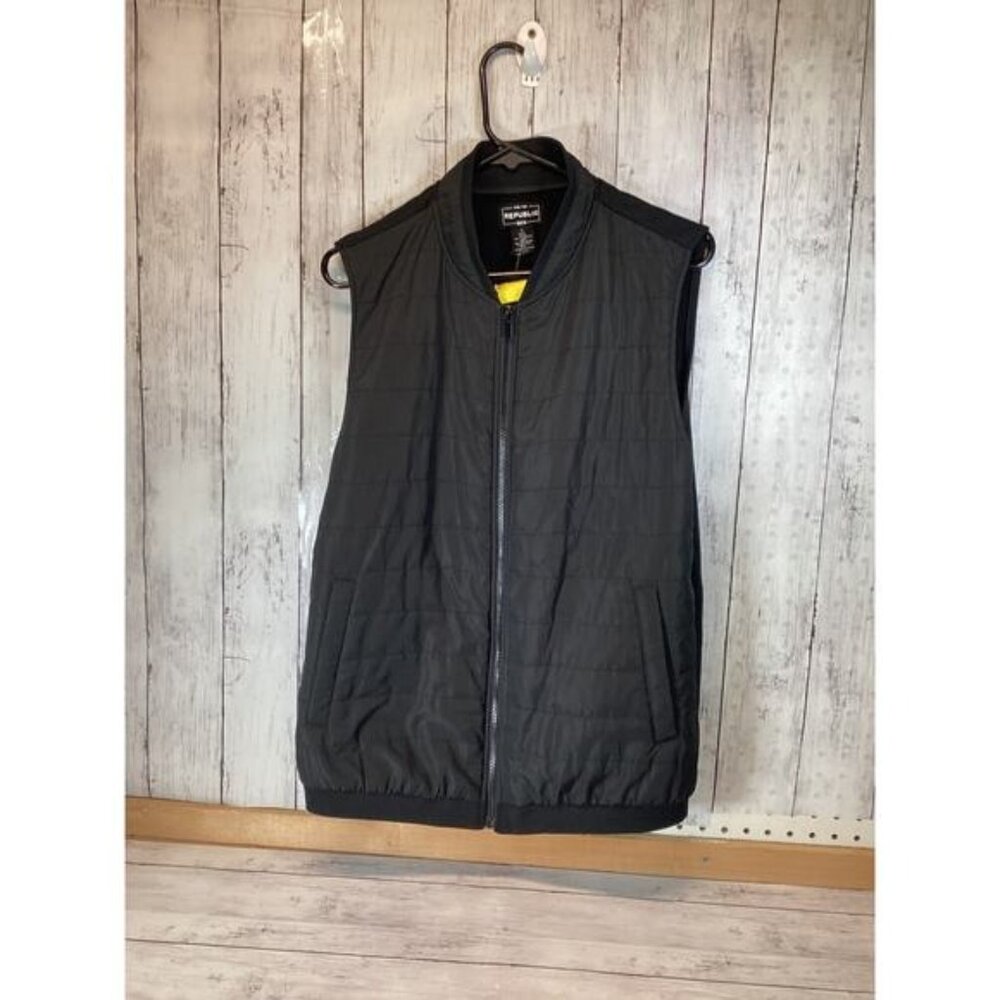 Preppy Streetwear Coquette Utility Republic Men's Puffer Vest Black Large